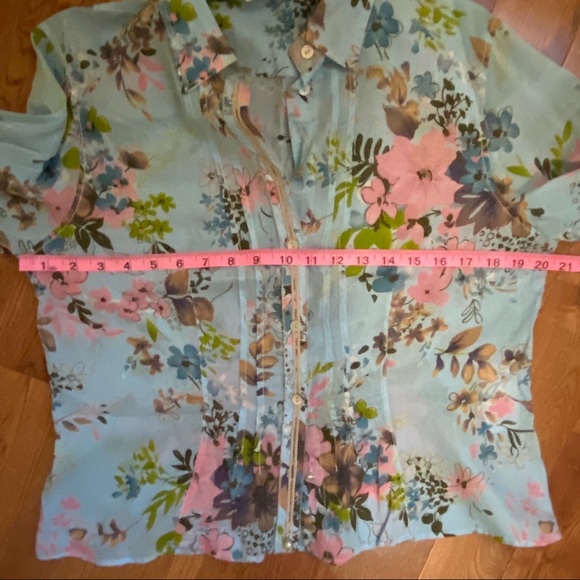 Max Volmary Diamonds & Pearls blouse.Blue, size 12 - Picture 7 of 8